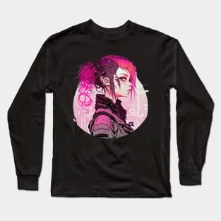 Back to listings Cyber Punk Anime Girl in Yellow Tones Long Sleeve T-Shirt